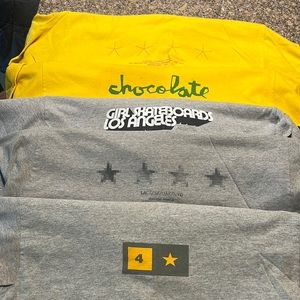 5 skateboard shirts…Girl,Chocolate,Fourstar all size